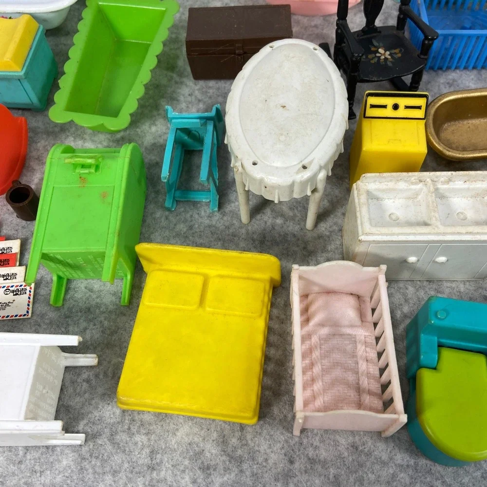 VTG Lot Dollhouse Furniture Accessories‎ Renwal BEST Tootsietoy Mattel Superior